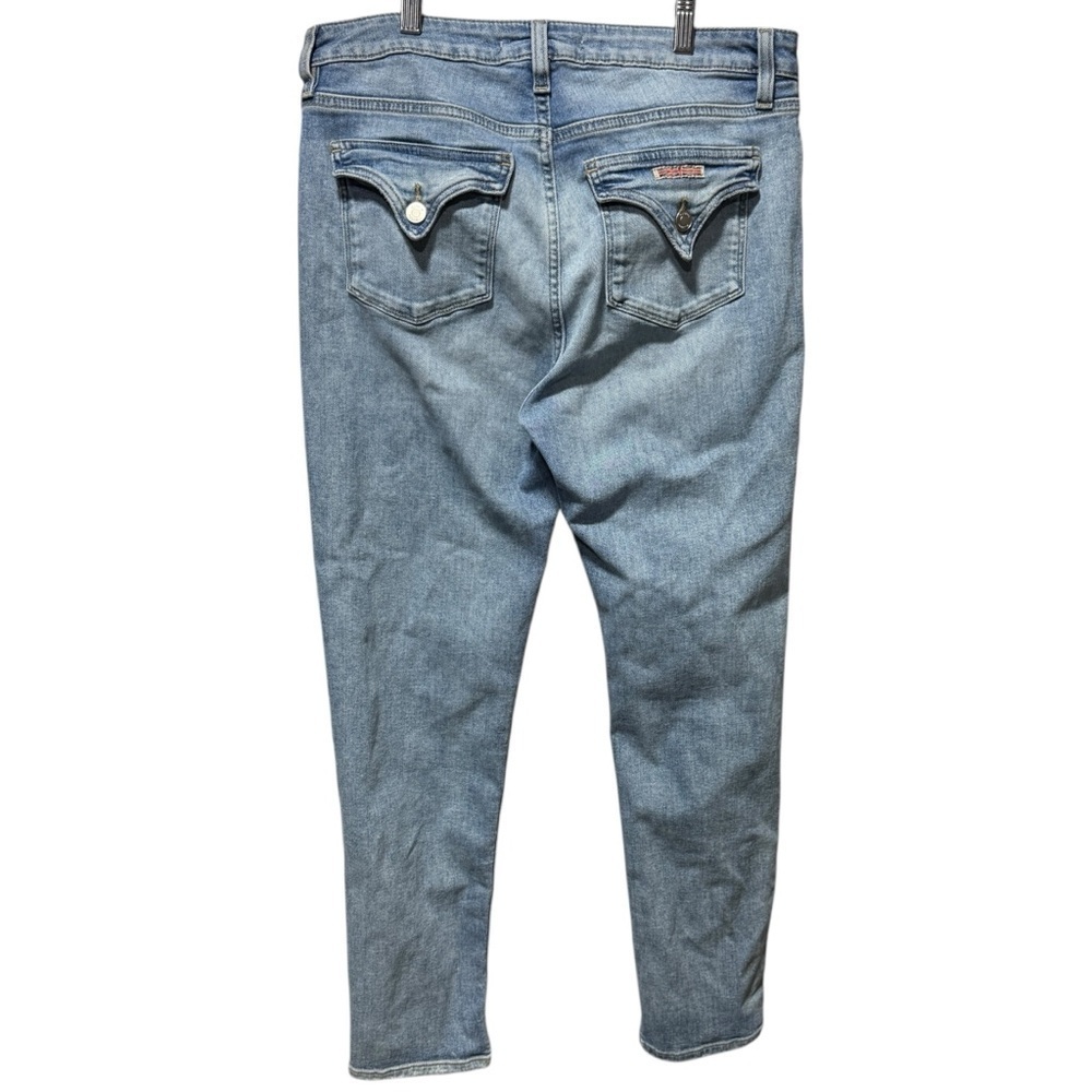 Hudson Collin Mid Rise Skinny Flap Pocket Jeans Size 32 Light Wash Denim Stretch - Picture 2 of 13